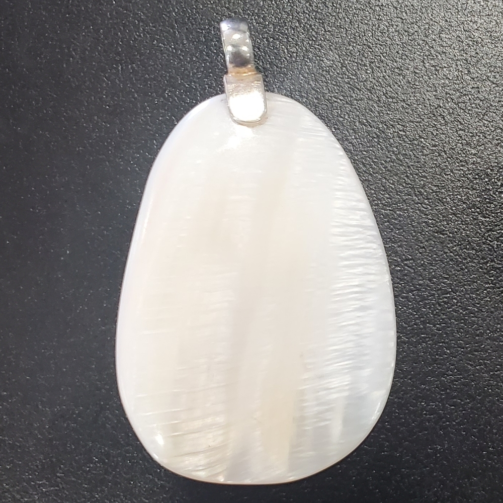 Necklace Pendant Sterling Silver 925 Natural Stone (LIGHT PINK)